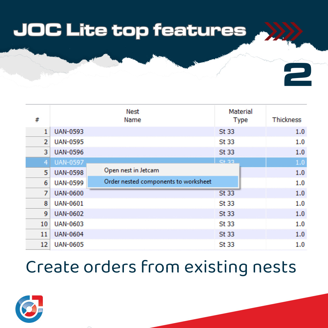 Create orders from existing nests
